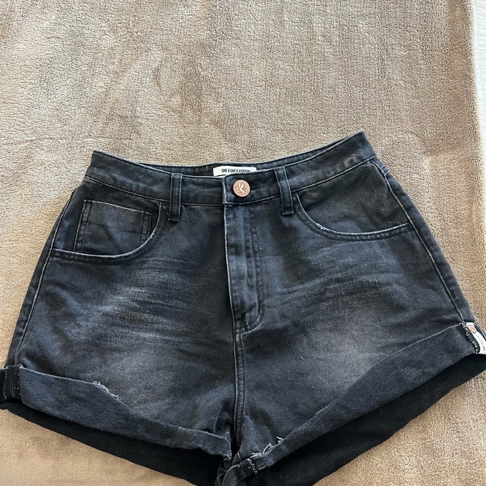 One Teaspoon Black Jean Shorts